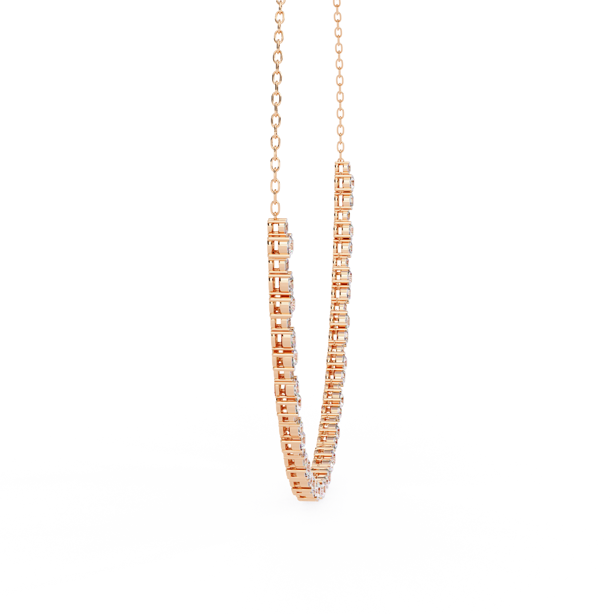 Rose gold hoop earrings on a white background